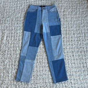Hollister Vintage Stretch Ultra High-Rise Patchwork Mom Jean Sz 3R W26 L27